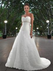 Organza A-Line Gown with Strapless Sweetheart Neckline Wedding Dresses