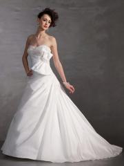 Organza Strapless Square Neckline Ruffles And Bodice Wedding Dresses