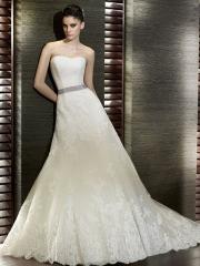 Organza and Lace A-Line in Chapel Train Custom Made Cheap 2011 Wedding Dress
