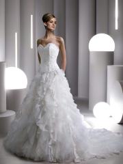 Organza gown with sweetheart neckline bodice adorned with hand-pattern embroidery and beading Dresses