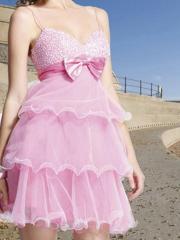 Ostentatious Spaghetti Strap Neck Short A-Line Tiered Bow and White Tulle Homecoming Dress