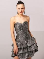Ostentatious Sweetheart Silver Short A-Line Multi-Tiered Sequined Homecoming Dress 2012