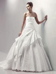 Perfect Pick-Up Design with Embroidery Embellishment Wedding Dress