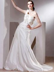 Perfect White One Shoulder in Floor Length Wedding Dress