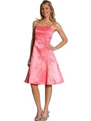 Pink Spaghetti Straps Neckline Natural Waist Knee Length A-line Bridesmaid Dresses