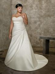 Plus Size A-Line Satin Strapless Sweetheart Wedding Dress