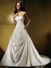 Princess Nuptial Apparel Enjoying Strapless Neckline and Ruched Skirt