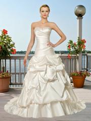 Princess Taffeta Nuptial Gown of Pick-Up Skirt and Ruches