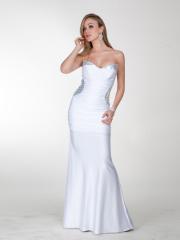 Pure White Sweetheart Neckline Sequins Embellishment Natural Waistline Evening Dresses
