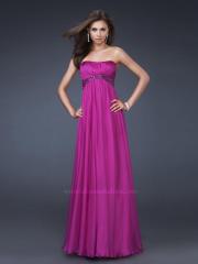 Purple Chiffon Strapless Neckline Beaded Empire Waist Sleeveless Floor-Length Prom Dress