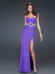 Purple Jersey Strapless Sweetheart Neckline Sequined Waistline Sleeveless Floor-Length Celebrity Dress