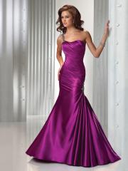 Purple Mermaid Taffeta Hunter Beaded One-Shoulder Sweetheart Sleeveless Floor-Length Evening Dress