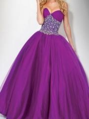 Purple Taffeta Tulle Sweetheart Neckline Sequined Bodice Ball Gown Quinceanera Dresses
