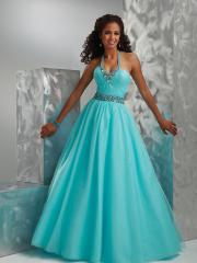 Quinceanera Dress in Ice Blue with Back Lace-up and Tulle Floor Length Skirt