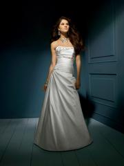 Ravishing Strapless Princess Satin Gown of Modern Design