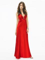 Red Satin Wide Straps Sweetheart Neckline Sleeveless Floor-Length Prom Dress