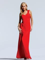 Red chiffon sheath floral one-shoulder Sweetheart Neckline Sleeveless Floor-Length Homecoming  Dress
