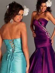 Regency or Blue Strapless Heavy Silky Taffeta Floor Length Mermaid Style Celebrity Dress