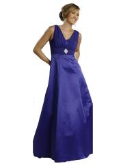 Removable Brooch and Floor Length Skirt Dark Royal Blue Mother of Brides Dresses