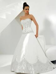 Romantic A-Line Satin Strapless Wedding Dress