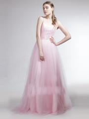 Romantic Pearl Pink Floor-length Spaghetti Straps Homecoming Dress