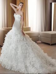 Romantic Tulle Strapless Sweetheart Mermaid Wedding Dress