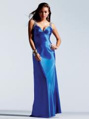Royal Blue Satin Sequined Wide Straps Sweetheart Neckline Sleeveless Floor-Length Evening Dress