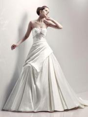 Ruffled Bodice with Asymmetric A-Line Silhouette Elegant Wedding Dress