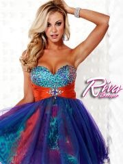 Sassy Sweetheart Neck Short A-Line Rhinestone Bodice Tulle and Printed Skirt Party Dresses