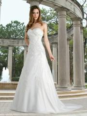 Satin A-Line Gown with A Sweetheart Strapless Neckline Wedding Dress
