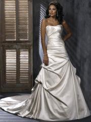 Satin A-Line Strapless Wedding Dress