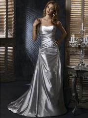 Satin A-Line Strapless Wedding Dress