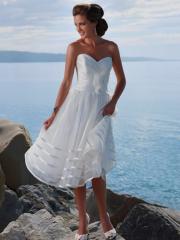 Satin A-line Strapless Wedding Dress