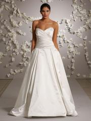 Satin Chapel Train Cheap Wedding Dress