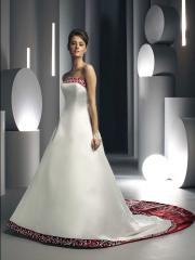 Satin Halter Gown with Hand-Pattern Embroidery Waistline Accented With Band And Back Streamers Dresses