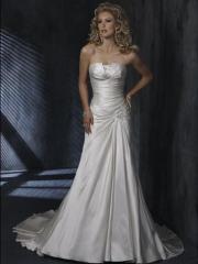 Satin Strapless A-Line Corset Wedding Dress