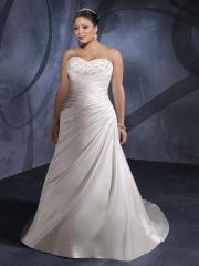 Satin Strapless Sweetheart A-Line Plus Size Wedding Dress