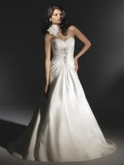 Satin Strapless Sweetheart Lace Up A-Line Wedding Dress