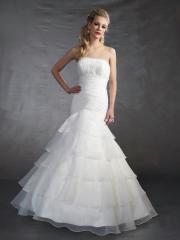 Satin Strapless Sweetheart Neckline Ball Gown Dress With A Dropped Waist