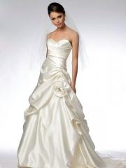 Satin Sweetheart Strapless A-Line Wedding Dress