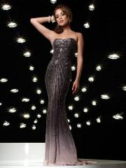 Sequined Beaded Strapless Sweetheart Neckline Sleeveless Floor-Length Celebrity Dress