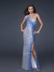 Sexy Sheath Style Asymmetrical Neckline Multi Colored Sequined Evening Dresses