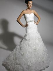 Sexy Stain Tiered Pleated Wedding Dress with Sequins