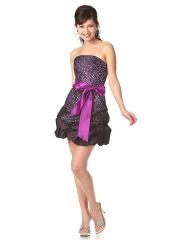 Sexy Strapless Taffeta A-line Style Dazzling Sequins and Bow Tie Ornaments Prom Dresses