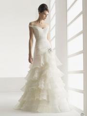 Sexy V-Neck Organza Princess Wedding Gown for Beauty