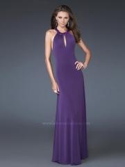 Sheath Sequined Jeweled Neck Purple Silky Chiffon Floor Length Wedding Party Dresses