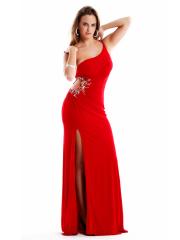 Shinning Sequined Strapless Sweetheart Neckline Sleeveless Floor-Length Side Slit Celebrity Dress