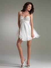 Short High Neck Sequin Dress with Draping Back With Natural Waistline
