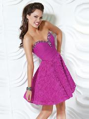 Short Length Homecoming Dress with Sweetheart Neckline and Flower Embellishment