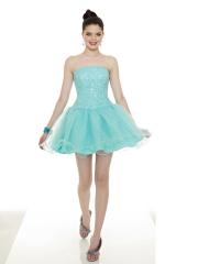 Short Length Prom Dress with Strapless Neckline and Dropped Waist